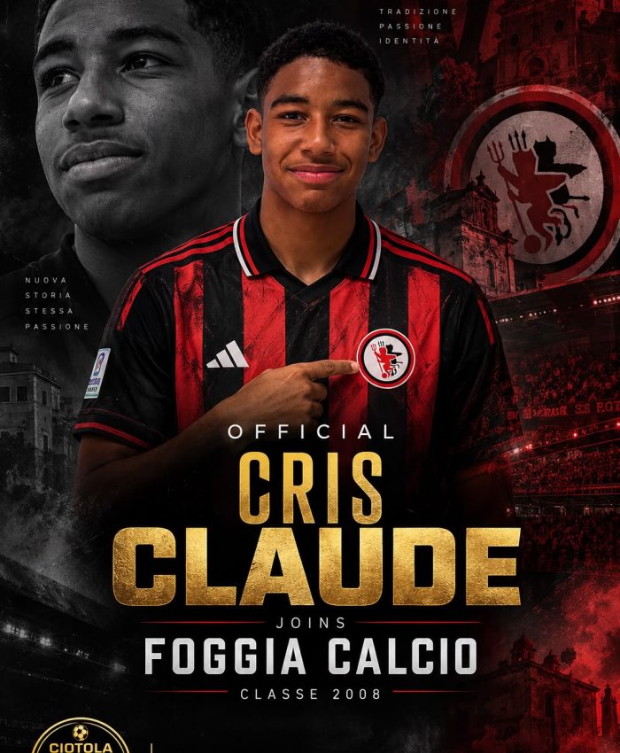 Dalla Francia al Foggia: Cris Claude, classe 2008, entra nel progetto rossonero